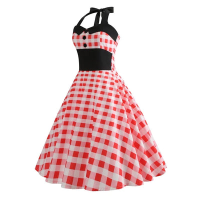 Vintage Mekko - Punainen Gingham Pin-Up