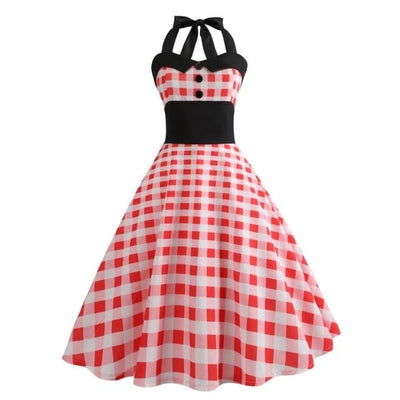 Vintage Mekko - Punainen Gingham Pin-Up