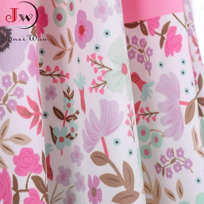 Vintage Prinsessamekko Vaaleanpunaisia Kukkia