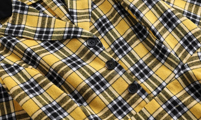 Vintage Keltainen Ja Musta Raidallinen Mekko