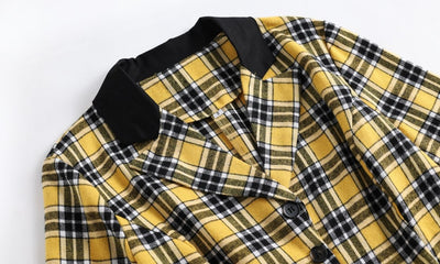 Vintage Keltainen Ja Musta Raidallinen Mekko