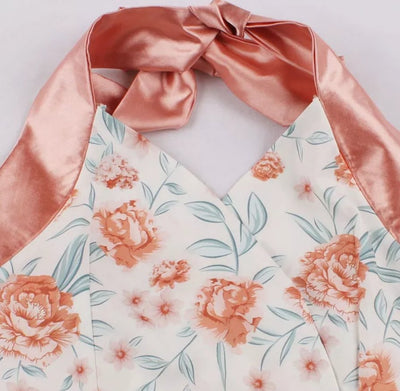 Vintage Vaaleanpunainen Vastaanottomekko