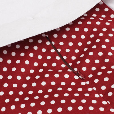 Vintage Rockabilly-Puuvillamekko, Viininpunainen