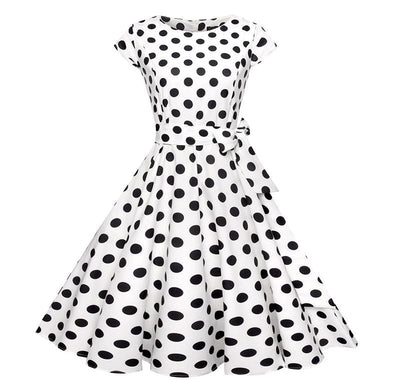 Vintage Romanttinen Mekko Valkoinen Musta