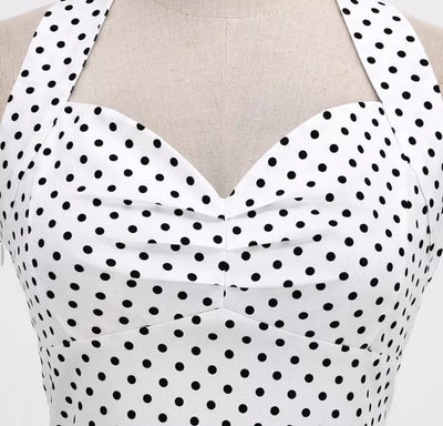 Vintage Sexy Pin Up Mekko Valkoinen