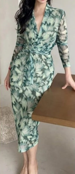 Vintage Vihreä 40-Luvun Mekko