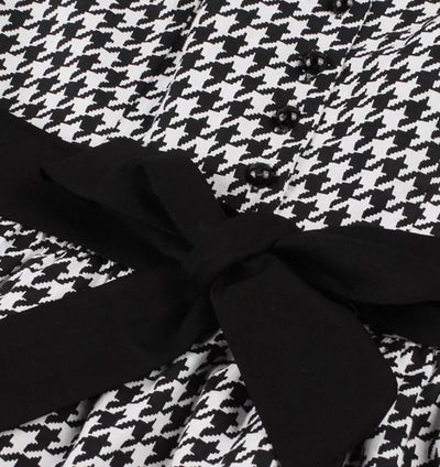 Vintage Mustavalkoinen Gingham-Mekko