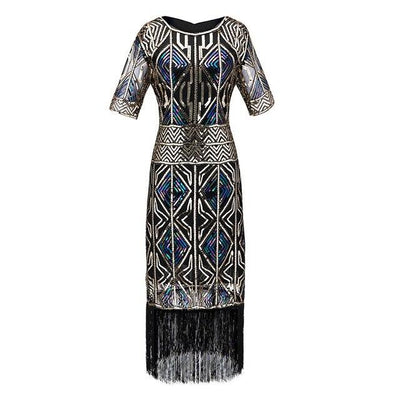 Vintage 20-Luvun Gatsby Long Gold -Mekko