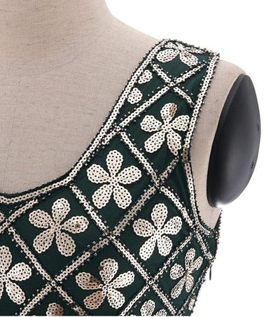 Vintage 20s Plus Size Green Gold -Mekko