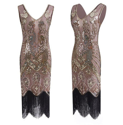 Vintage 20-Luvun Pariisin Vaaleanpunainen Mekko