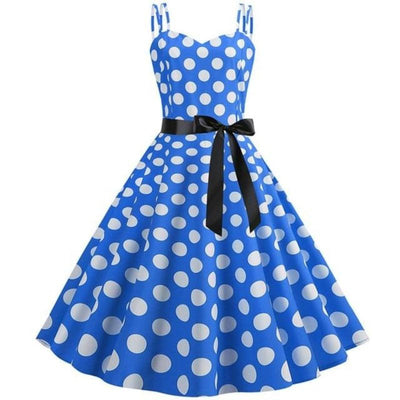 Vintage Rockabilly-Mekko, Sininen Pilkku