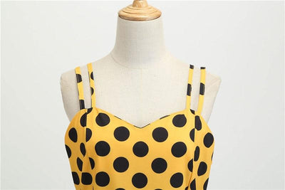 Vintage Rockabilly-Mekko, Keltainen Pilkku