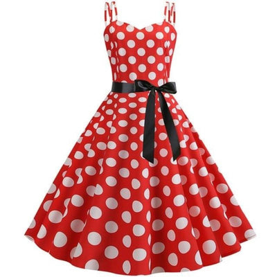 Vintage Rockabilly-Mekko, Punainen Valkoinen Pilkku