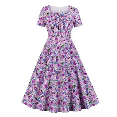 Vintage 50-Luvun Violetti Mekko