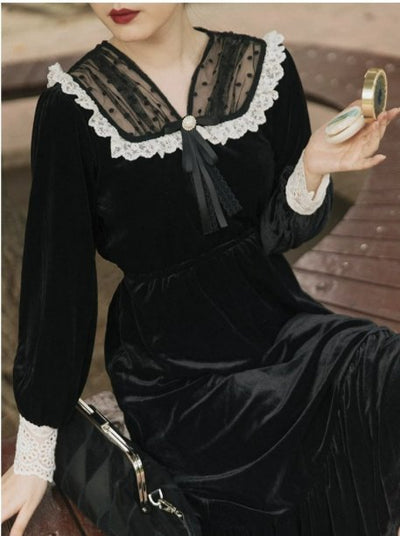 Vintage 40s Out-Fit Mekko Musta