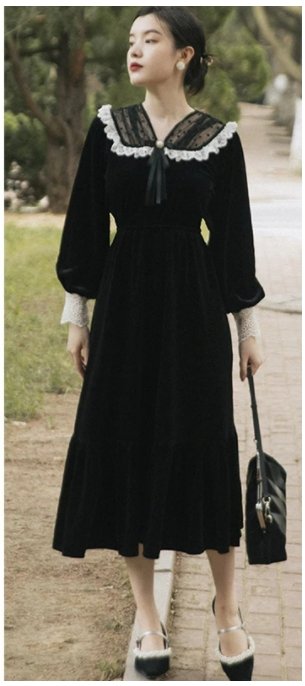 Vintage 40s Out-Fit Mekko Musta