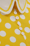 Tyylikäs Vintage-Mekko, Jossa On Keltaisia Pilkkuja