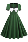 1950-Luvun Vintage Vihreä Mekko Rusetilla