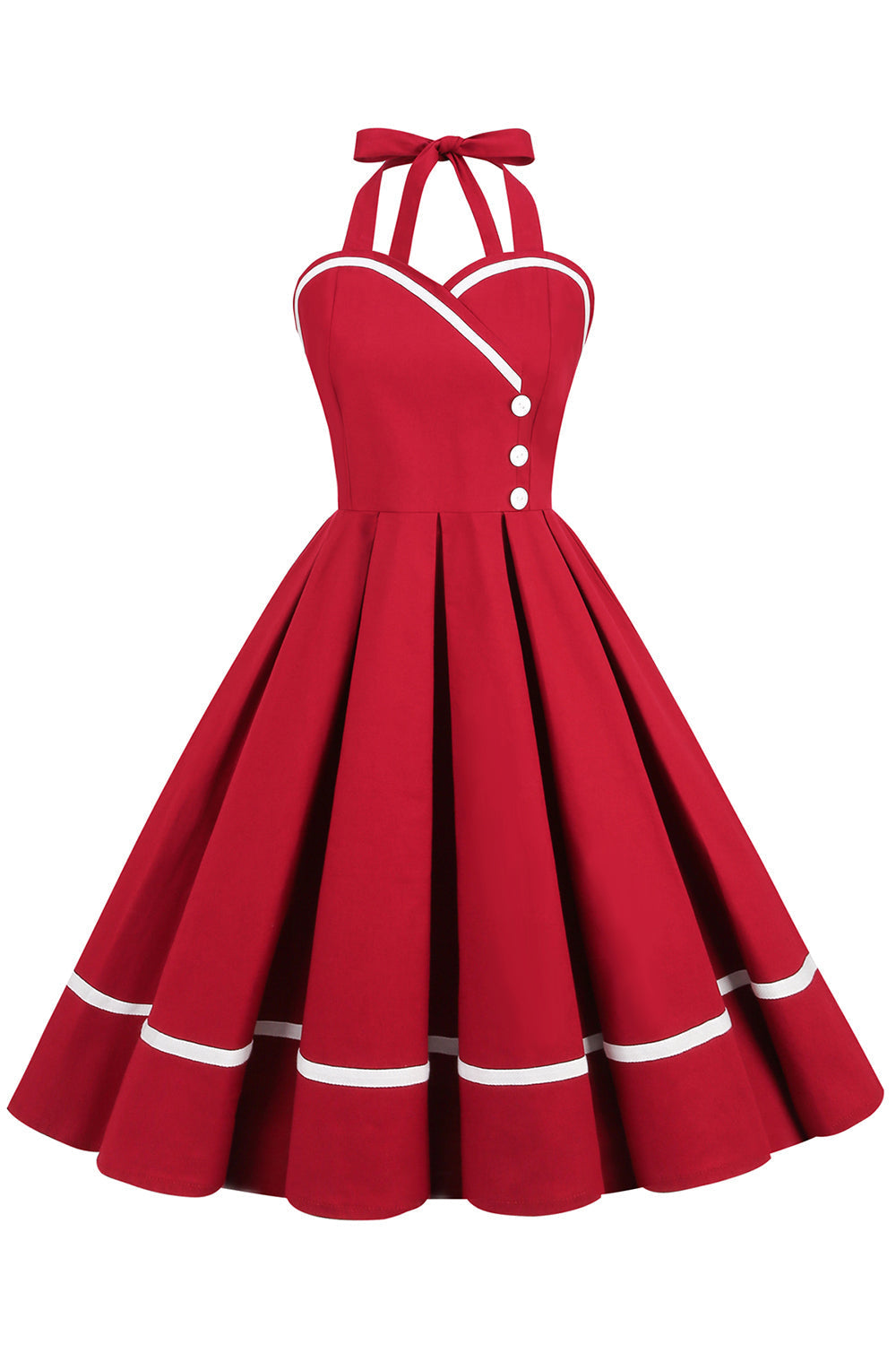 Vintage 50-Luvun V-Kaula-Aukkoinen Pin-Up-Mekko