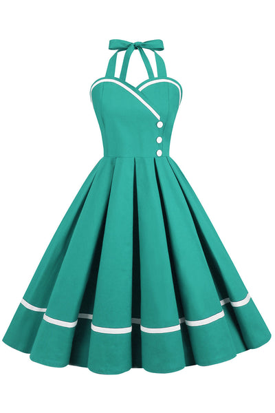Vintage 50-Luvun V-Kaula-Aukkoinen Pin-Up-Mekko