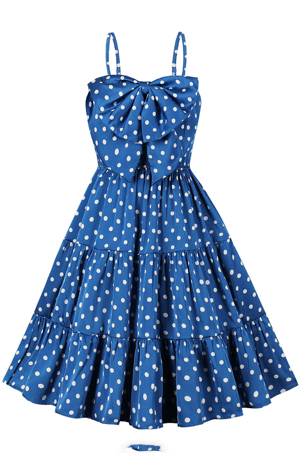 Vintage Sininen Pilkkumekko