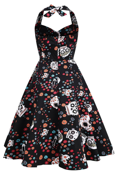 Vintage Skull Pattern Halloween -Mekko