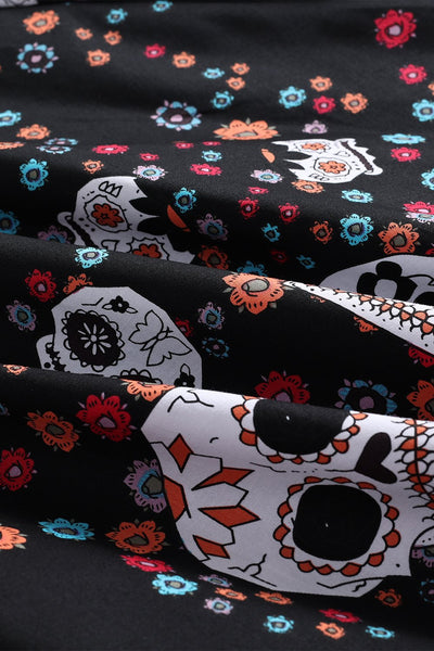 Vintage Skull Pattern Halloween -Mekko