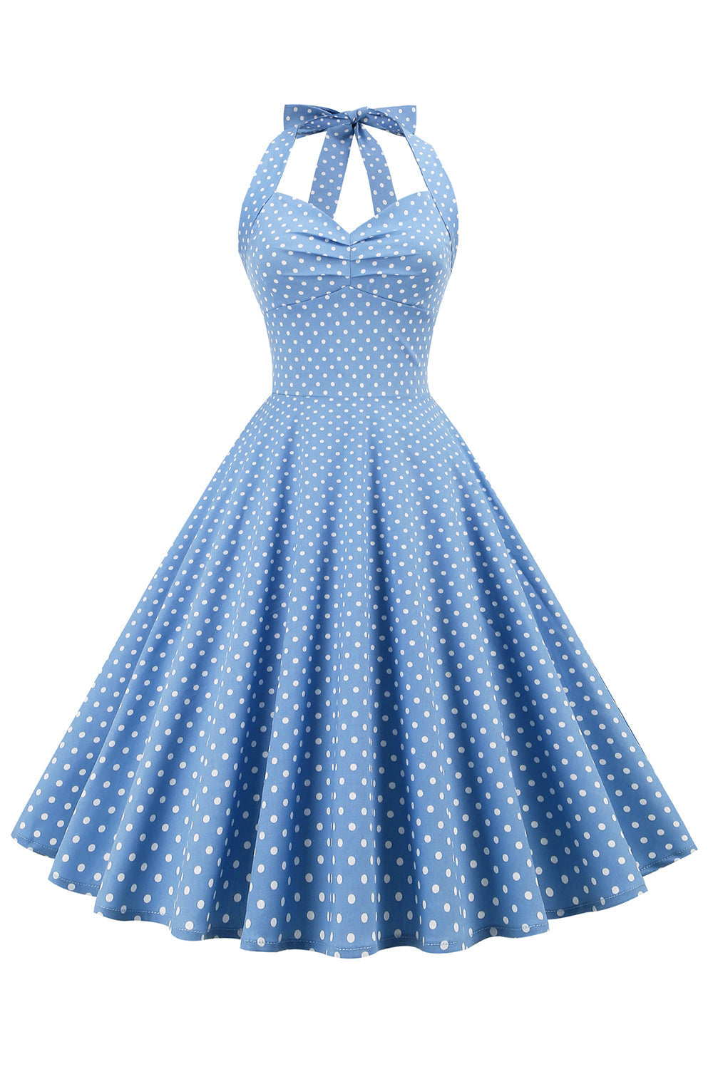 Retro Pilkullinen Selkämekko Naisille