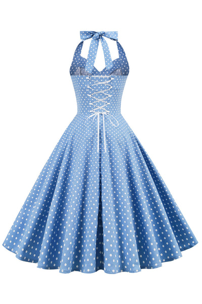 Retro Pilkullinen Selkämekko Naisille
