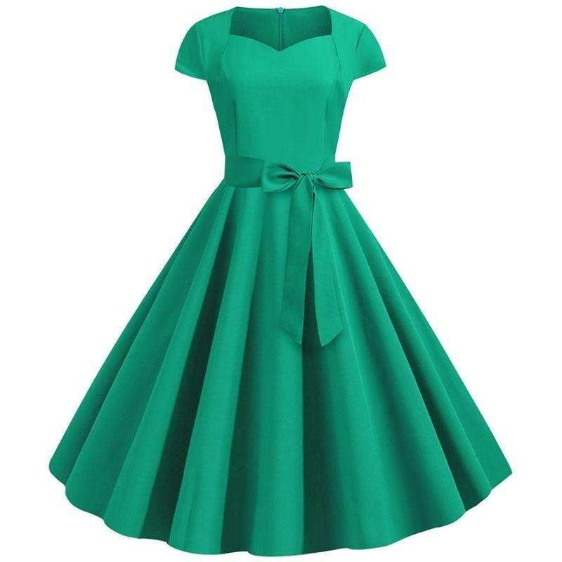 50-Luvun Vintage Vihreä Mekko
