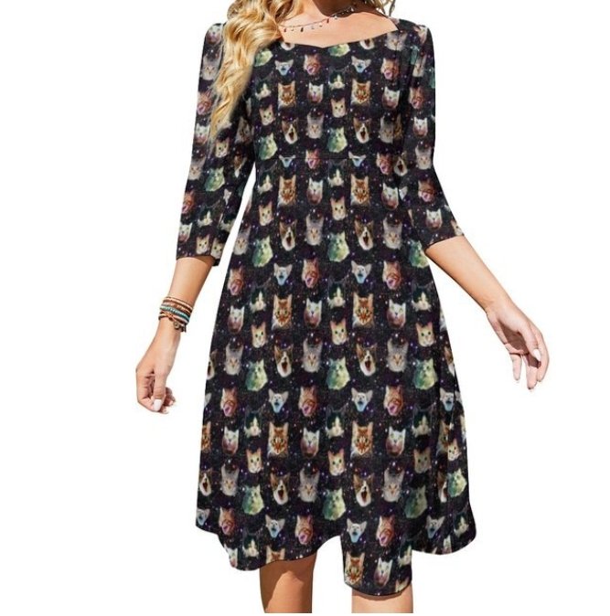 Naisten 70-Luvun Vintage-Printtimekko