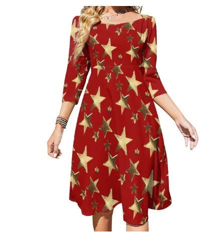 Naisten 70-Luvun Vintage Punainen Mekko