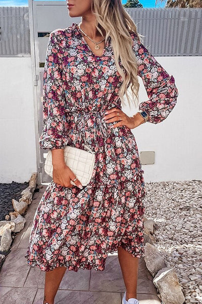 Vintage Kukkainen Pitkä Mekko