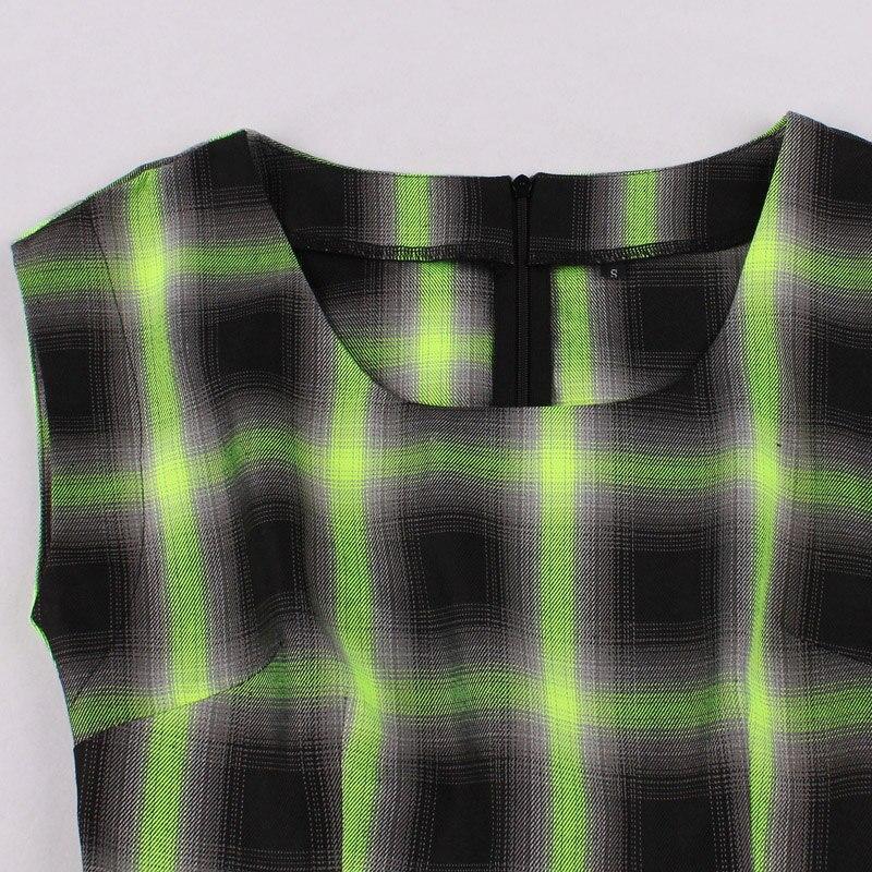 Hihaton Vintage-Ruudullinen Mekko