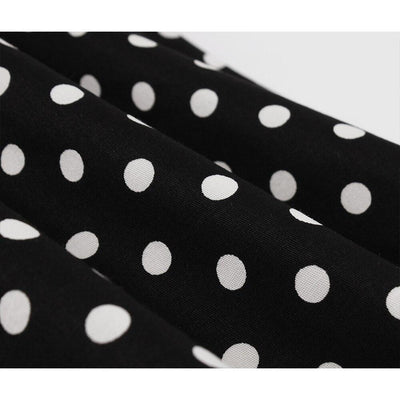 50-Luvun Amerikkalainen Vintage-Musta Mekko, Jossa On Valkoisia Pilkkuja