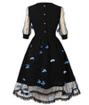 50-Luvun Pin Up Blue Butterflies -Mekko