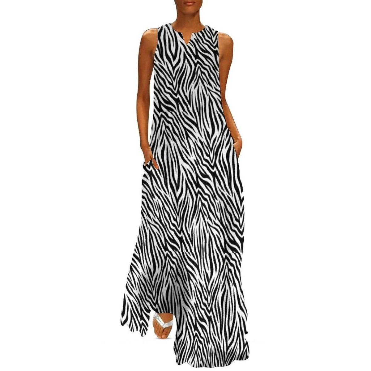 70-Luvun Vintage Mustavalkoinen Mekko