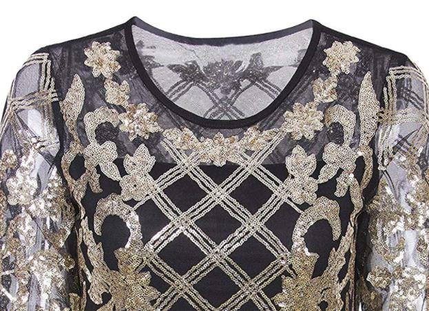 Vintage Kultainen 20-Luvun Mekko