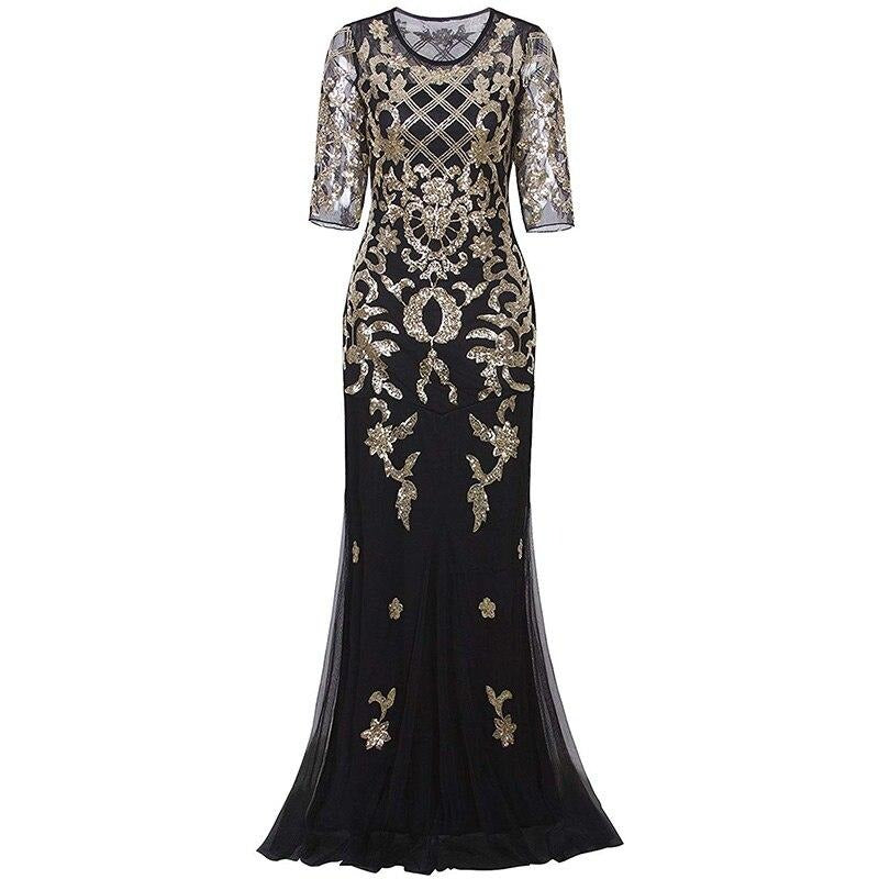 Vintage Kultainen 20-Luvun Mekko