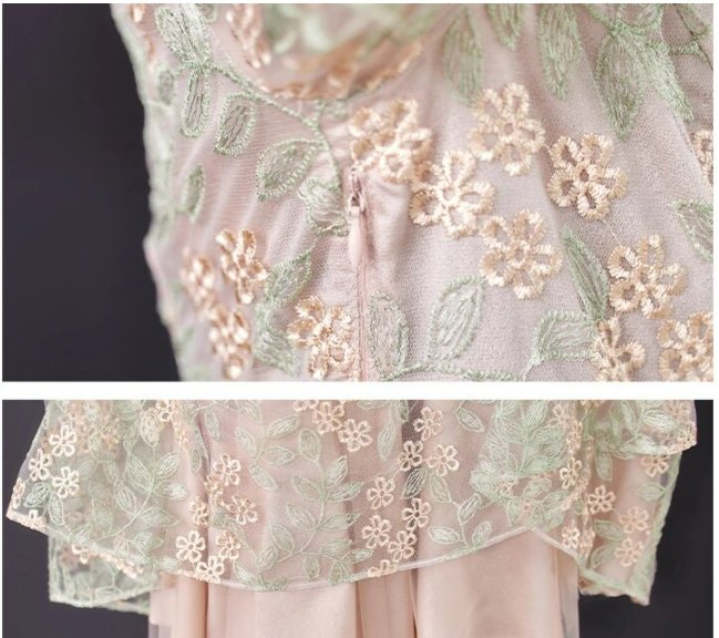 40-Luvun Mekko Pitsi Vintage Chic Grey