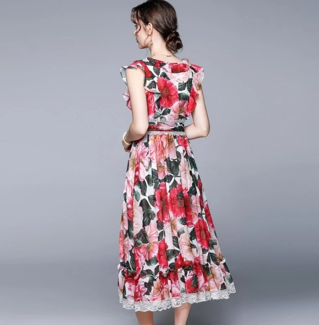 40-Luvun Vaaleanpunainen Lyhythihainen Mekko