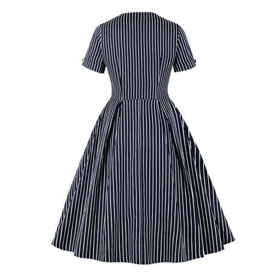 50-Luvun Vintage Laivastonsininen Mekko