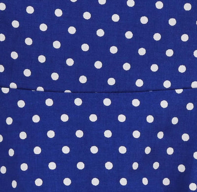 Vintage Sininen Mekko Valkoisilla Pilkuilla