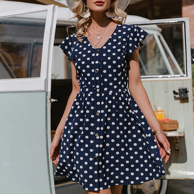 Vintage Laivastonsininen Mekko