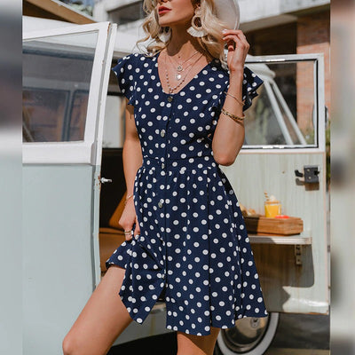 Vintage Laivastonsininen Mekko