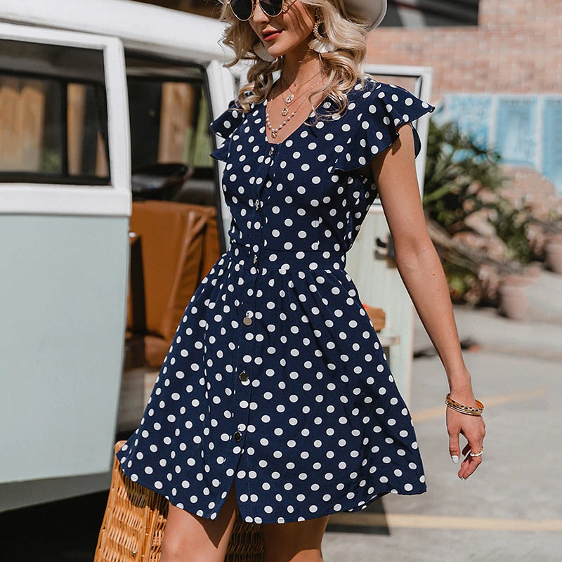 Vintage Laivastonsininen Mekko