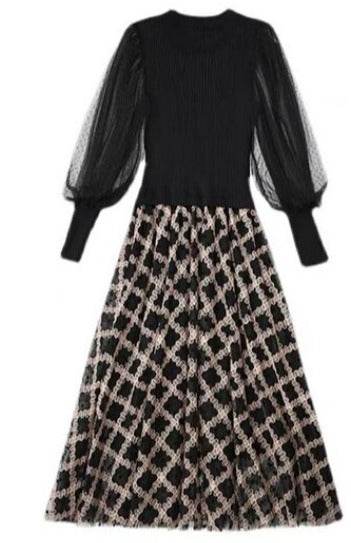 Vintage 40-Luvun Musta Ruutumekko