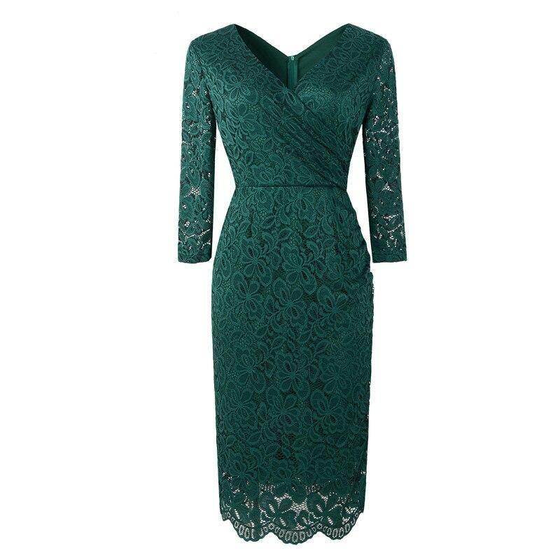 Vintage 50-Luvun Lyijykynämekko Vihreä