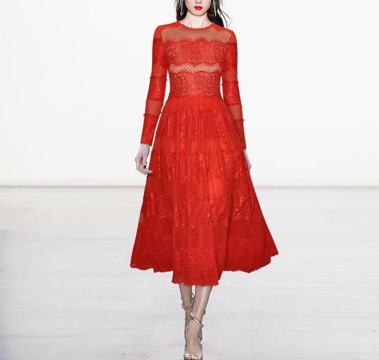 Vintage Punainen Iltapuku