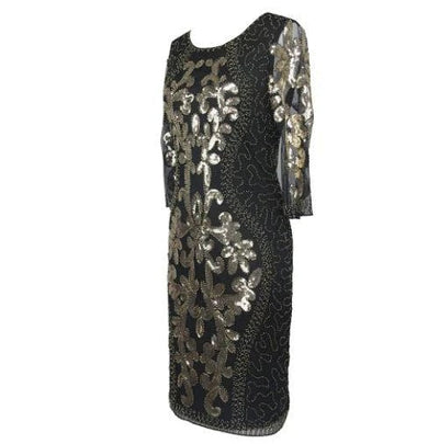 Mustakultainen Gatsby-Tyylinen Iltapuku